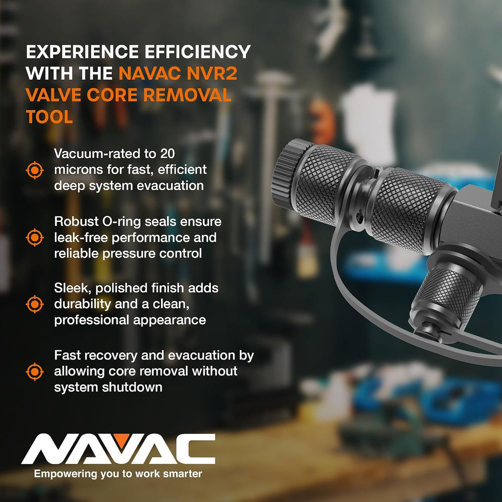 NAVAC NVR2 Valve Core Removal Tool - 1/4 & 5/16 in, 20 Micron Rated