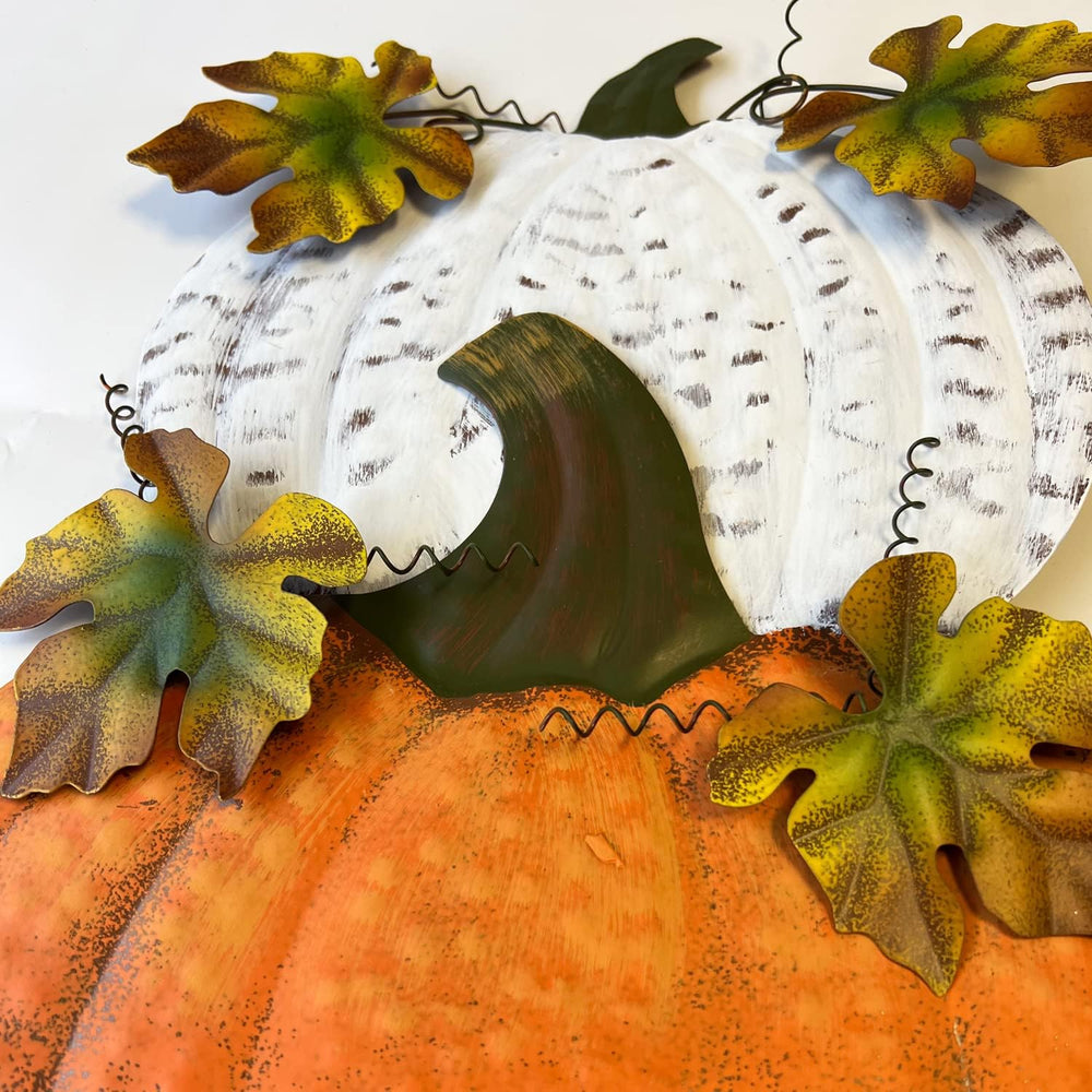 Metal Pumpkin Yard Stakes Fall Harvest Garden Lawn Yard Porch Outdoors Welcom...