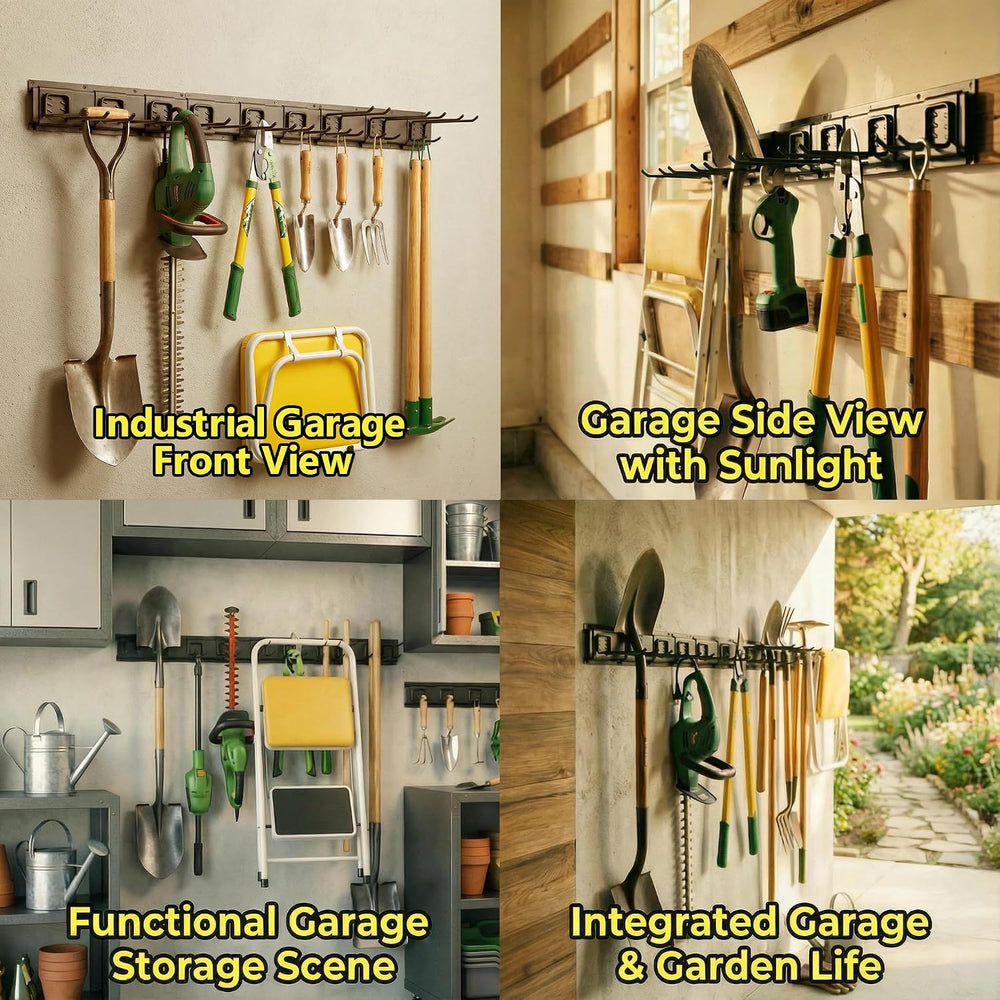 MBQQ Garage Tool Organizer Wall Mounted, 24 Inches Adjustable Garden Tool Org...