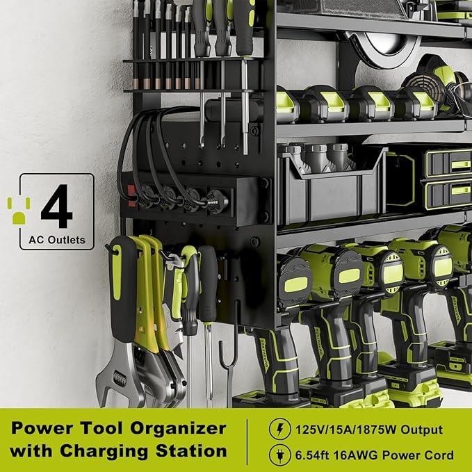 12 Cordless Drill Holder Large Power Tool Organizer Wall Mount