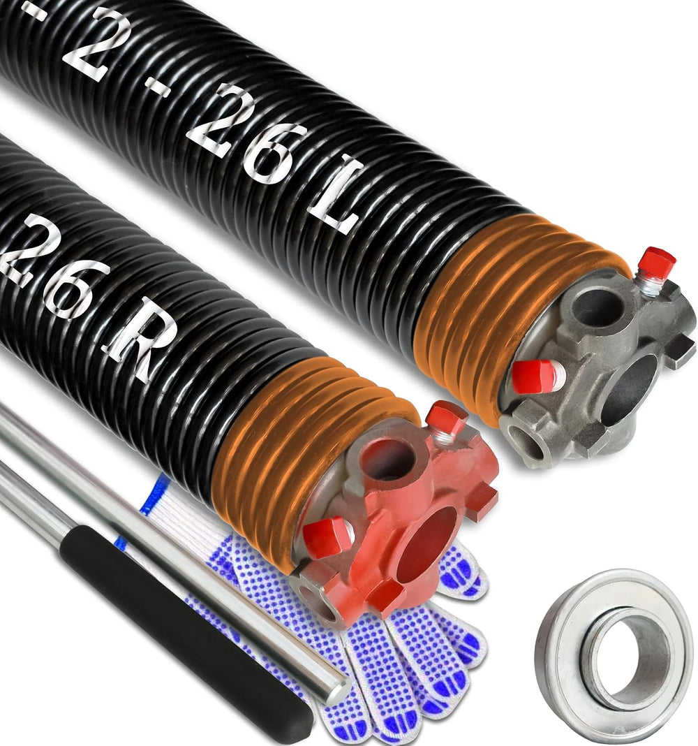 Garage Door Torsion Spring Set, Pair of 2" Electrophoresis Coated Garage...