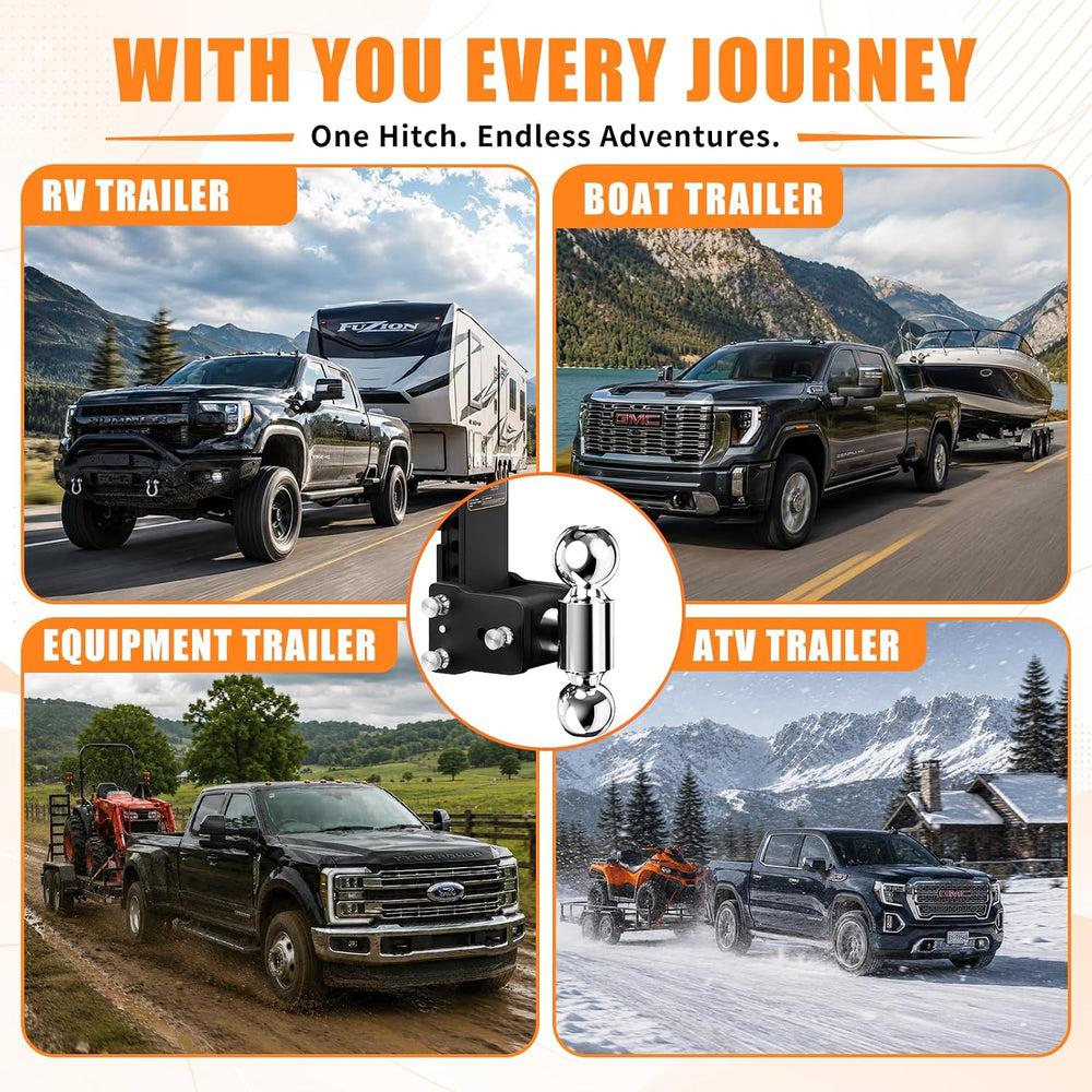 Fastgo Trailer Hitches - Fits 2.5" Receiver, Adjustable Trailer Hitch Ba...