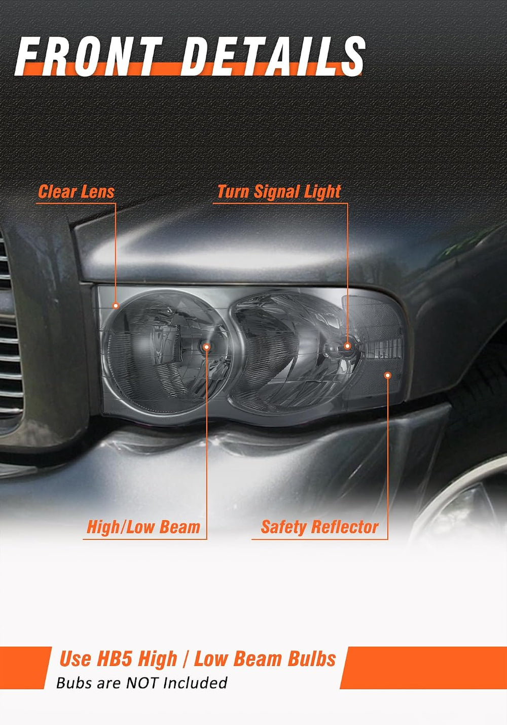 Headlight Assembly for 2002-2005 Dodge Ram 1500 | 2003-2005 Ram 2500/3500 Smo...