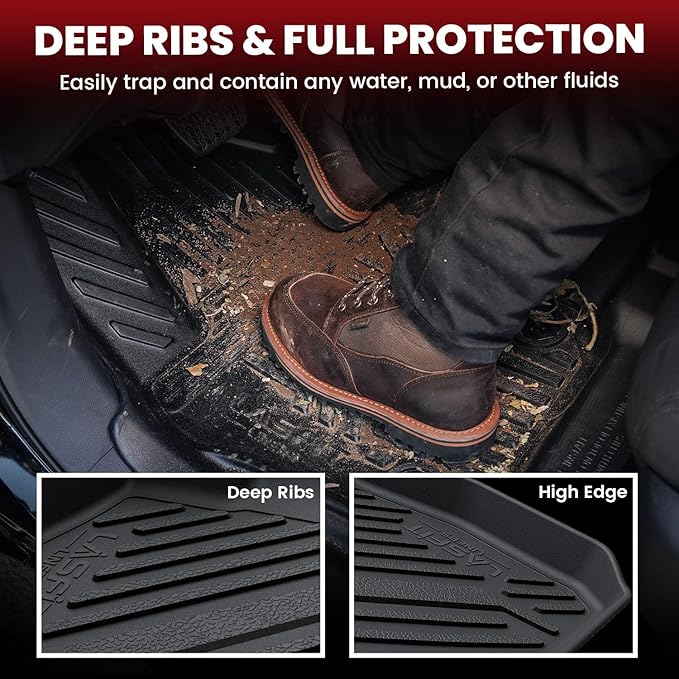 LASFIT Floor Mats for Toyota Tacoma 2005-2011 Access Cab All Weather Custom Fit