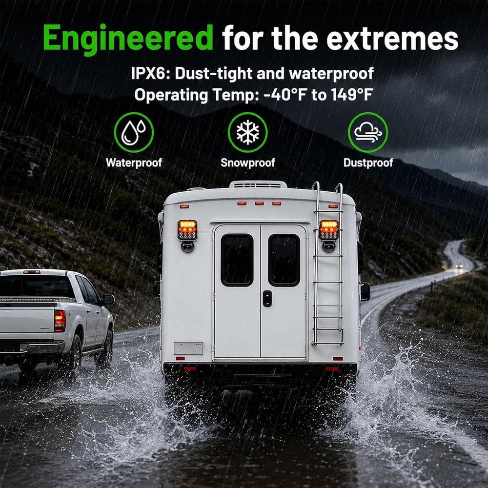 Wireless Trailer Lights, Solar Rechargeable Magnetic Tow Lights