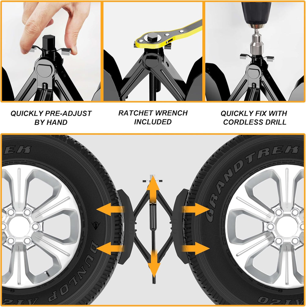 Camper Wheel Chock Stabilizer 2 Sets, Heavy Duty X-Shaped Stabilizer