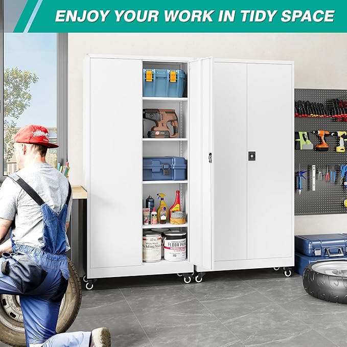 75" Tall Metal Storage Cabinet