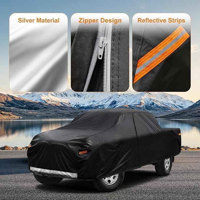 Kayme Truck Cover Custom Fit Dodge Ram 1500 Quad Cab Short Bed. Full Exterior