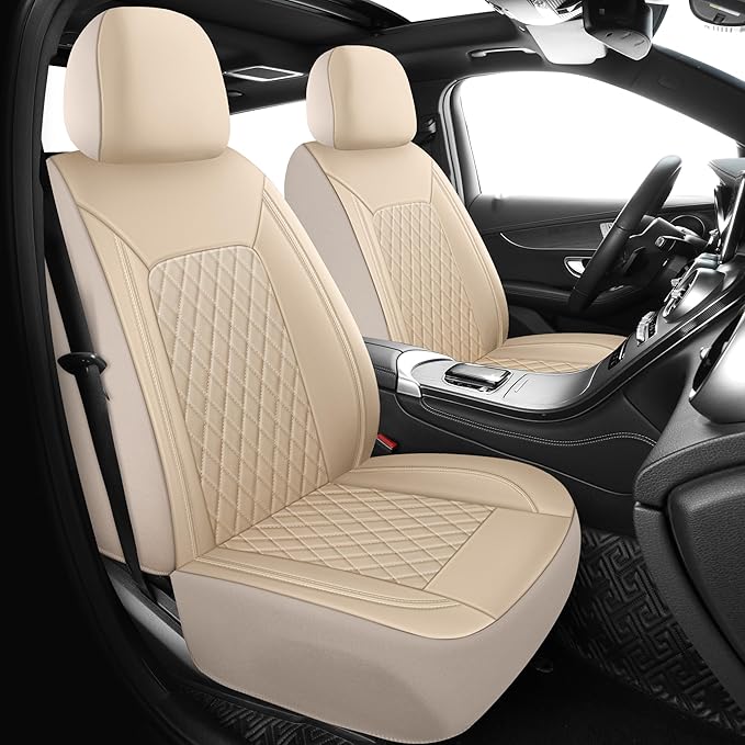 Car Seat Covers, Breathable and Waterproof Leather Seat Covers, Luxury PU (2 ...