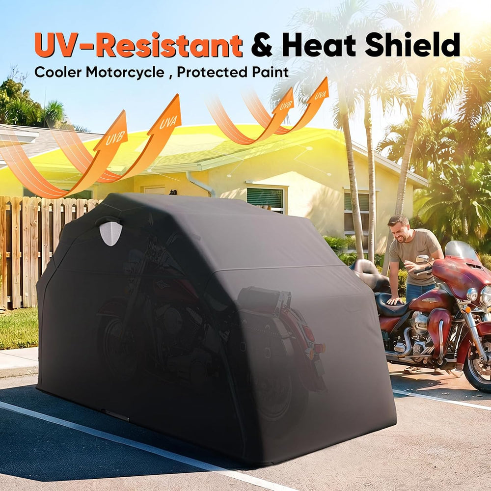 Quictent Motorcycle Garage Pod Shelter Hard Shell with Code Lock&Carry Bag