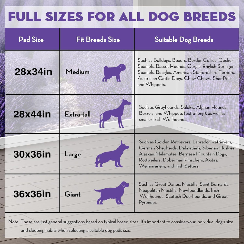 CROCI Puppy Pads with Adhesive Tabs Leak Proof Lavender Scent 36x36in 100Ct