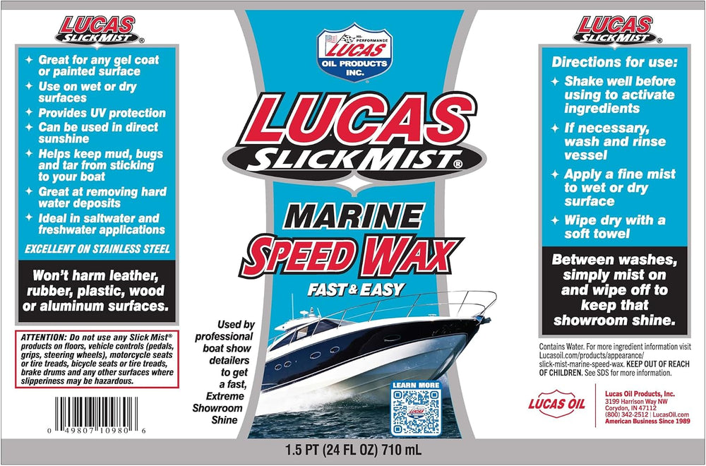 Lucas Oil 10980 Slick Mist Marine Speed Wax (Pack of 12)