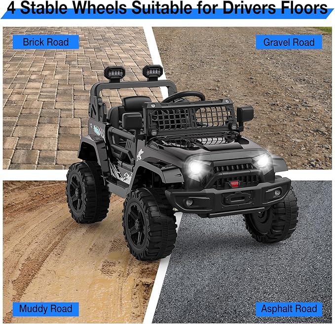 12V Kids Electric Ride On Truck Car w/Parent Remote Control, Spring Suspension
