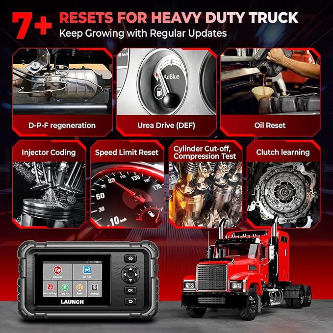 LAUNCH CRP129 HD Heavy Duty Truck Scanner, Full System Diesel Scanner
