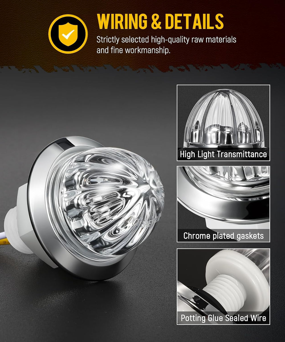 Partsam 10Pcs Mini Watermelon Lights, 3/4 Inch Strobe ＆ Constant Dual Functio...