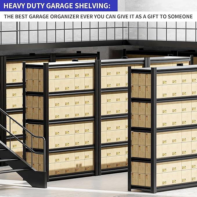 Garage Shelving, Heavy Duty Sturdy Steel Thickened Metal Shelves