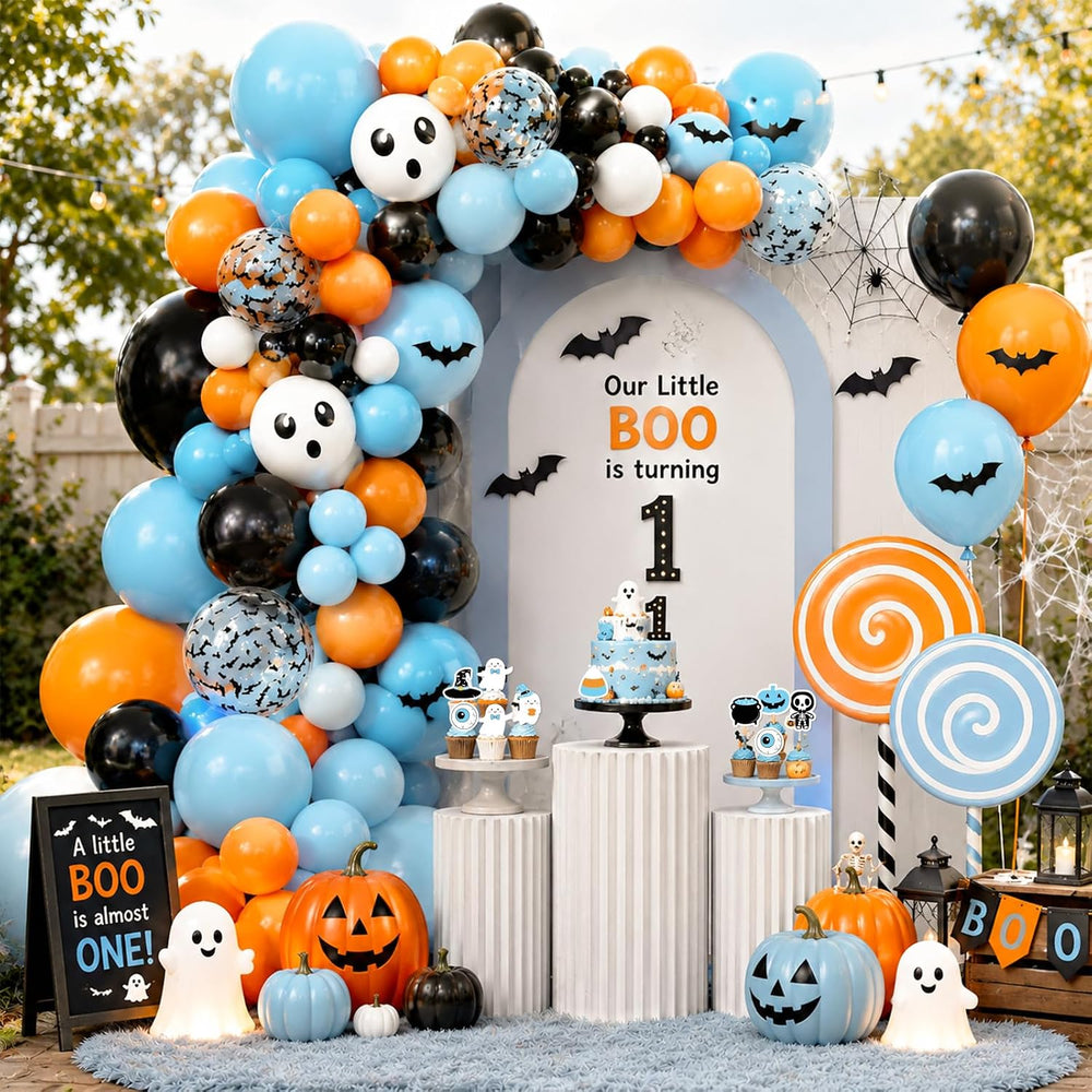 Spooky One Birthday Decorations Boy,123pcs Halloween 1st Birthday Party Decor...