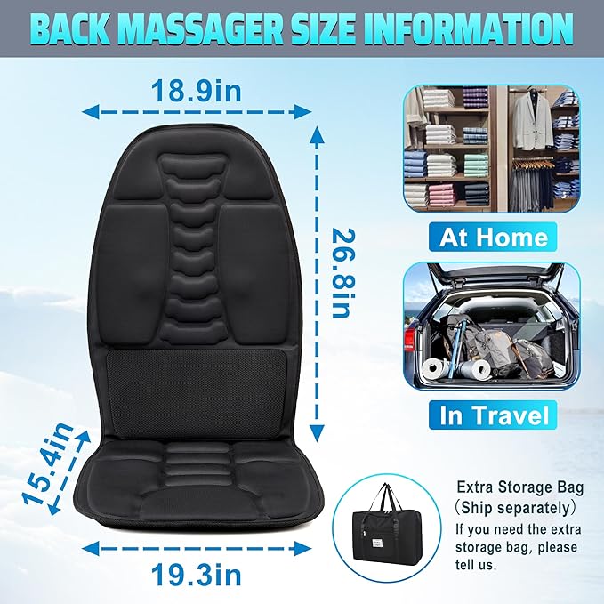 Massage Seat Cushion with Heat, Cooling Back Massager