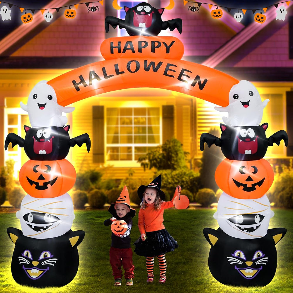 8FT Halloween Arch Inflatable Decoration with LED Lights