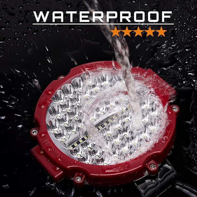 Round LED Light Pods, 7 Inch 120W 10000lm LED Off Road Driving Auxiliary Fog ...