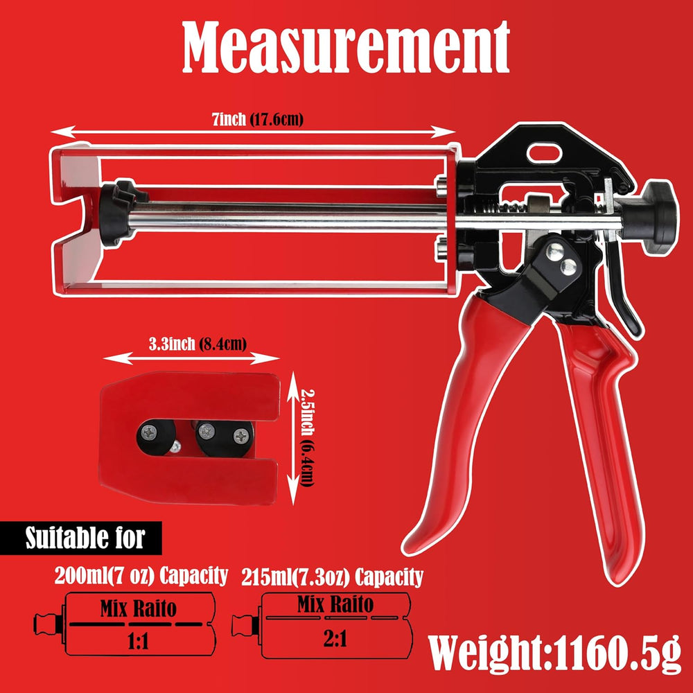 200ml Epoxy Gun Dual Cartridge, High Thrust Dual Component Cartridge Gun, 1:1...