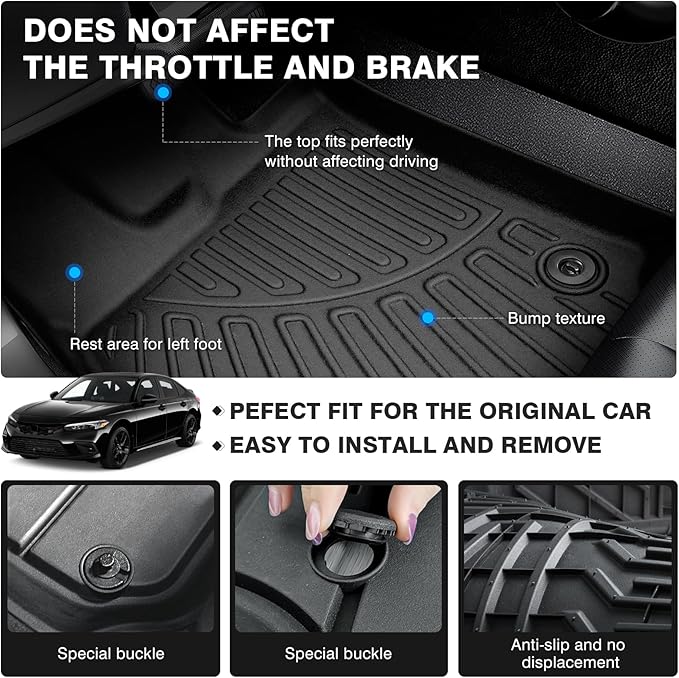 Powerty Floor Mats for 2022-2025 Honda Civic/2023-2025 Acura Integra