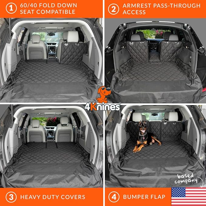 4Knines SUV Cargo Liner for Dogs, Trunk Mat for SUV, Durable Cargo Cover