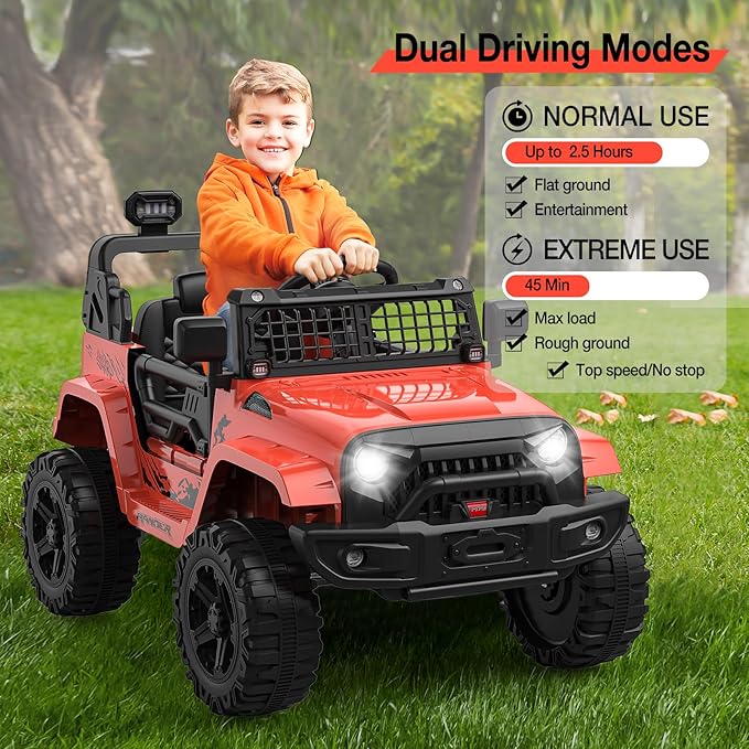 12V Kids Electric Ride On Truck Car w/Parent Remote Control, Spring Suspension