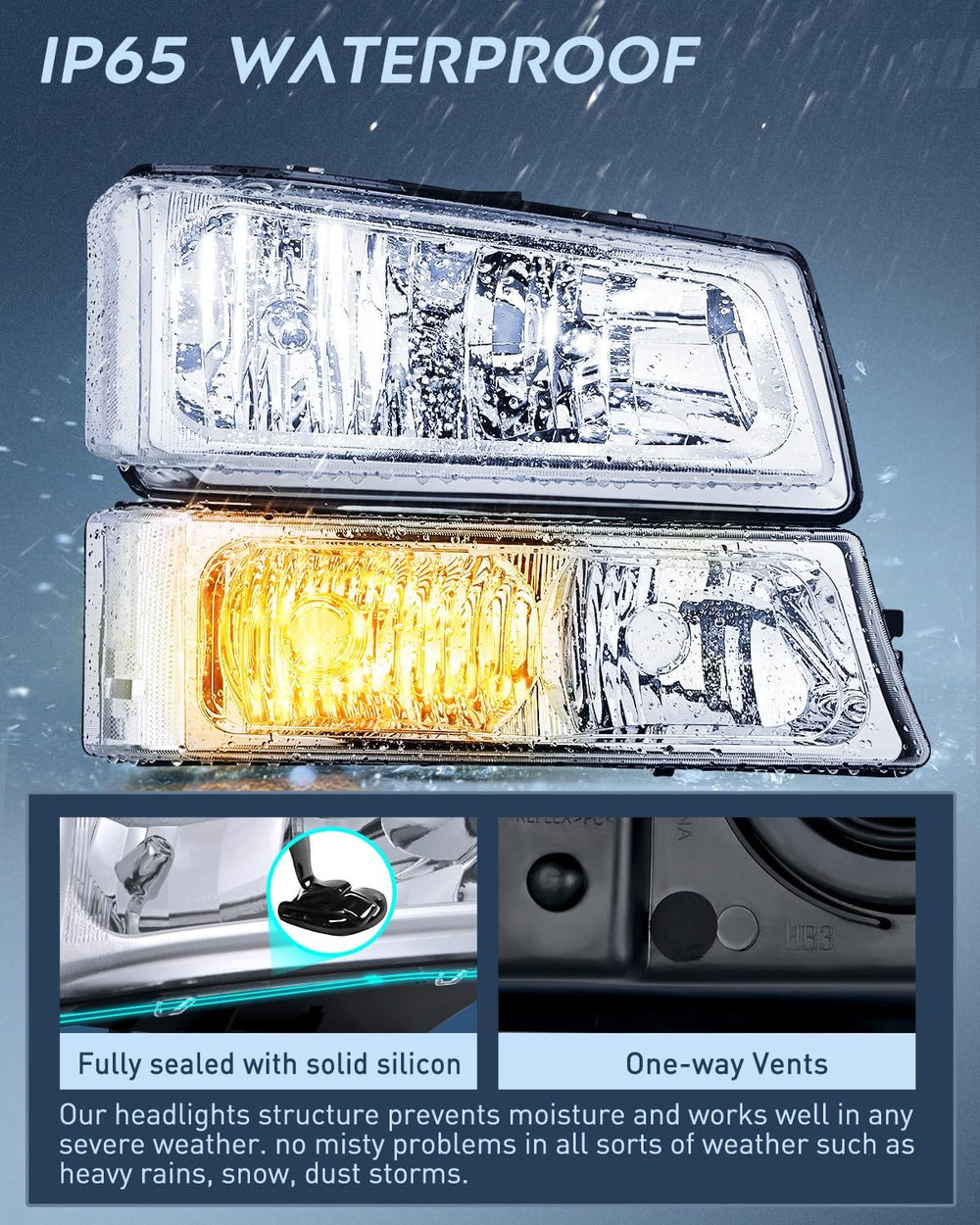Nilight Headlight Assembly for 2003 2004 2005 2006 Chevy Silverado Avalanche ...