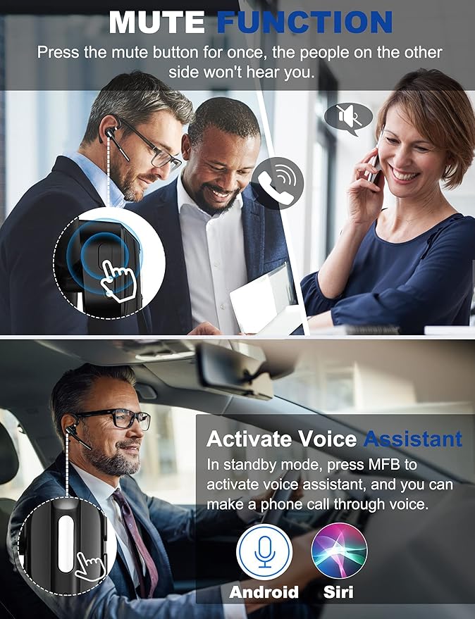 Bluetooth Headset V5.1, Wireless Headset