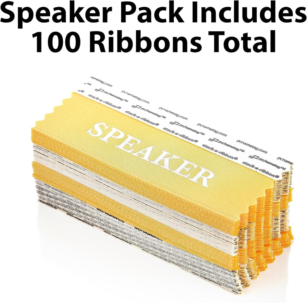 4 Inch Speaker Yellow with Silver Foil Badge Ribbons, Pack of 100