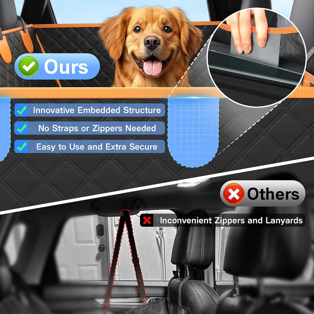 Twesync Dog Seat Cover for Back Seat, Hard Bottom Back Seat Extender, 100% Wa...