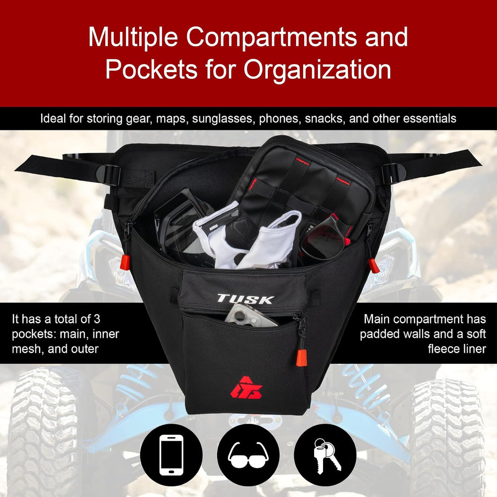 Tusk UTV Cab Pack Black – Off-Road Utility Vehicle Storage Accessory - Compat...