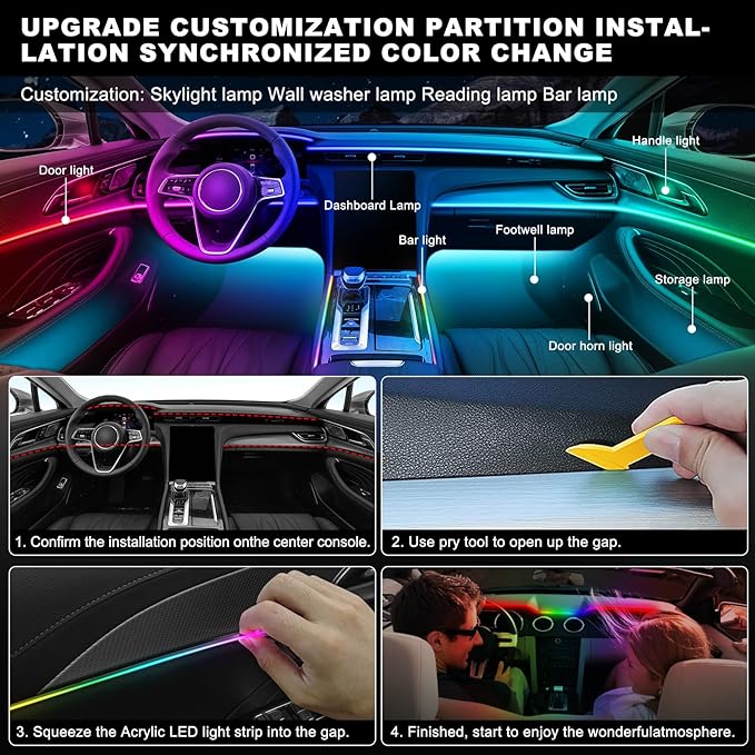 Dreamcolor Acrylic Interior Car LED Strip Light