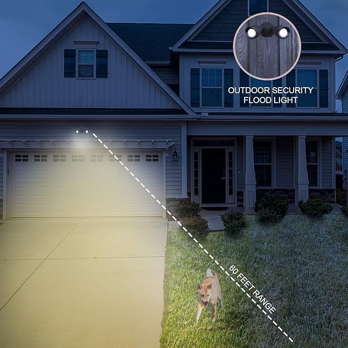 Ciata Flood Lights Outdoor, 20-Watt LED Bullet Head Security Flood Lights