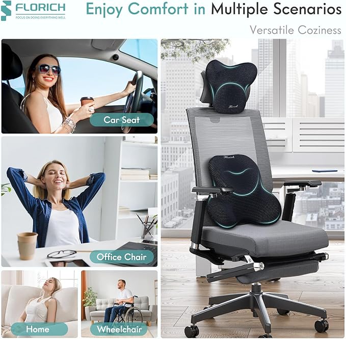 FLORICH Lumbar Support Pillow and Neck Headrest Pillow