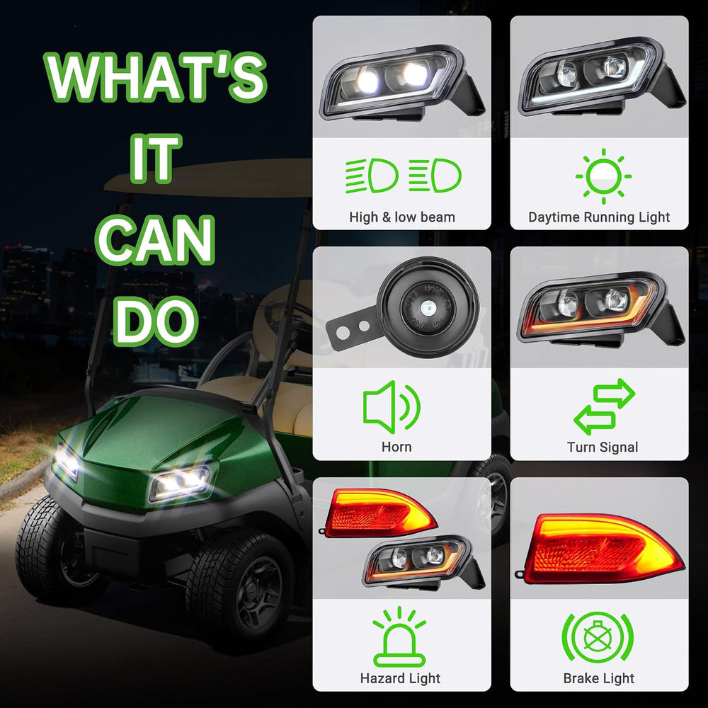 10L0L Golf Cart Light Kit for Club Car Tempo with Turn Signals 12V/36V/48V