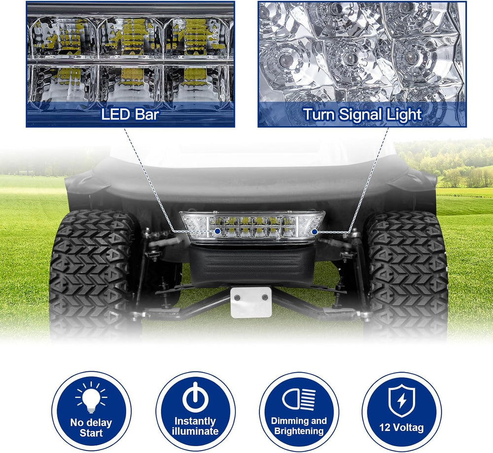 Golf Cart LED Headlight with Bumper for Club Car Precedent 2004-UP
