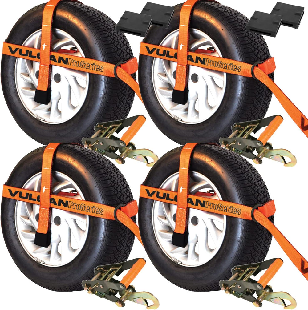 VULCAN Car Tie Down with Snap Hook (4 Pack)