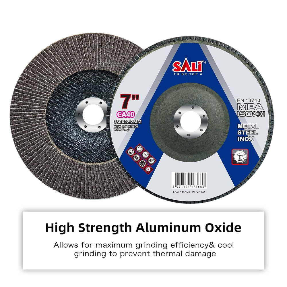 Sali 10 Pack Flap Disc 40 Grit 7" x 7/8-Inch Sanding Disc Bevel Type #29...