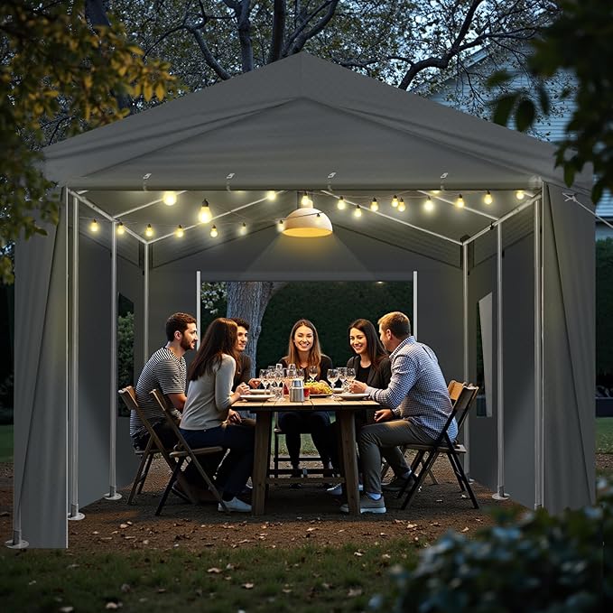 VINGLI 12 x 20 ft Outdoor Portable Storage Shed, Heavy Duty Bike Tent