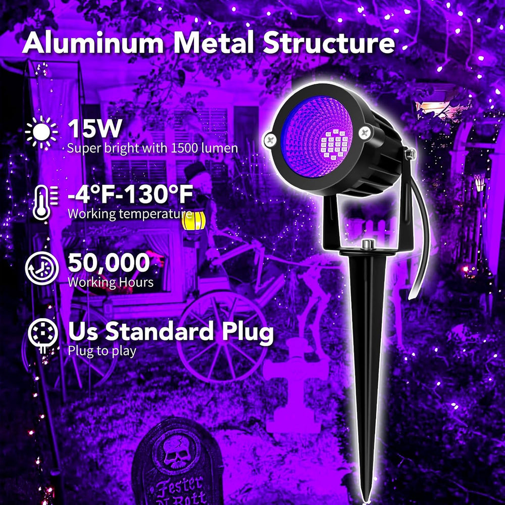 Halloween LED Black Light: 15W Spot Lights Outdoor UV Spotlight for Halloween...