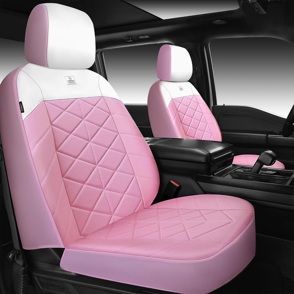 CAR PASS Memory Foam Leather Front Seat Covers, Waterproof Nappa Leather Seat...