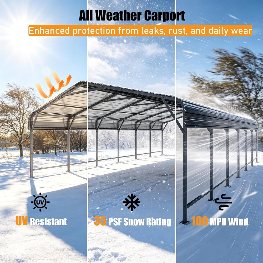 MNLR 20x30 FT Metal Carport Heavy Duty with Galvanized Steel