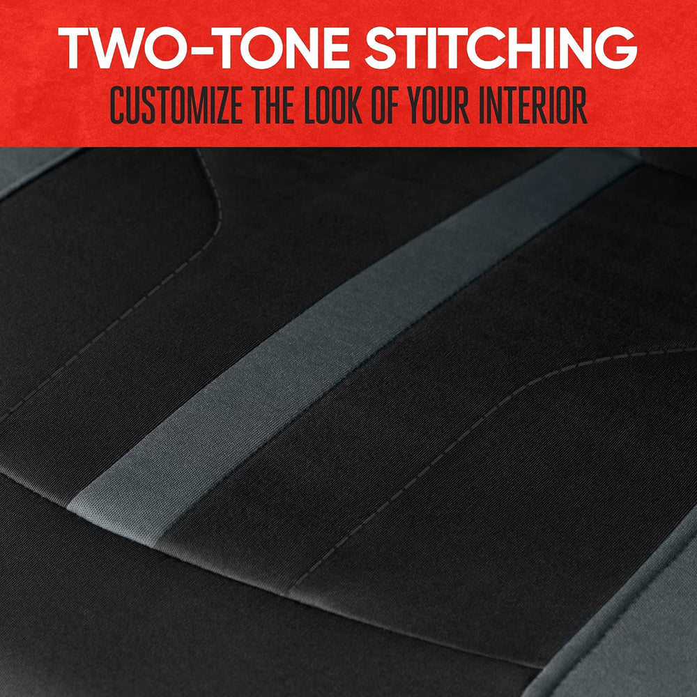 Motor Trend Gray Cloth Car Seat Covers for Front Seats – Premium Automotive B...
