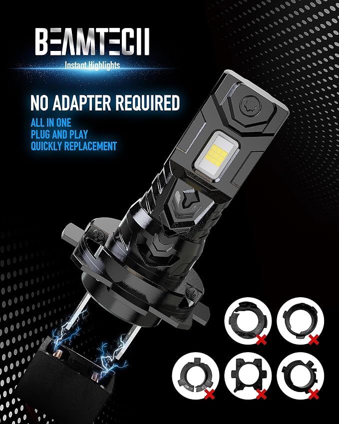 BEAMTECH H7 Light Bulb, No Adapter Need High Speed Fan 6500K Xenon White H7 (...