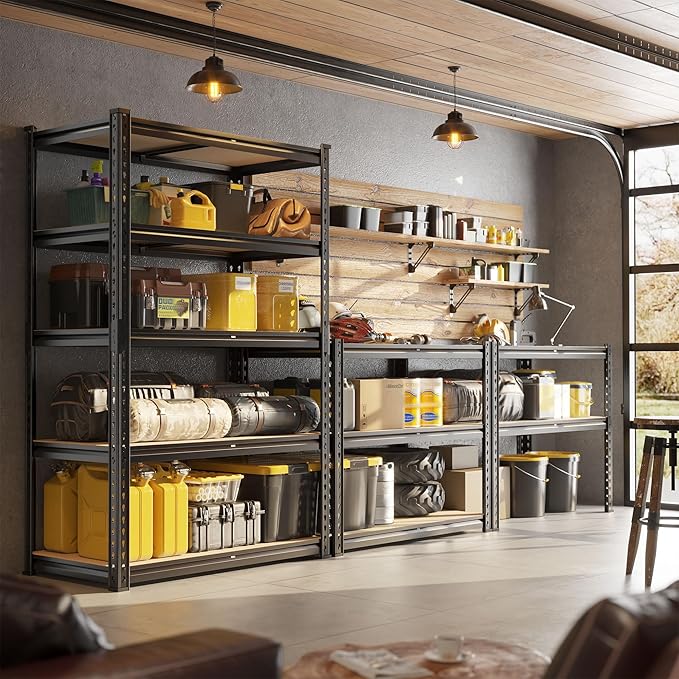 63" H Garage Shelving 31.5" W Storage Shelves Adjustable 2000LBS Me...