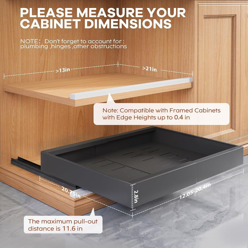 Seinloes 2Pack Expandable Pull Out Cabinet Organizer 21"Deep with Raisin...