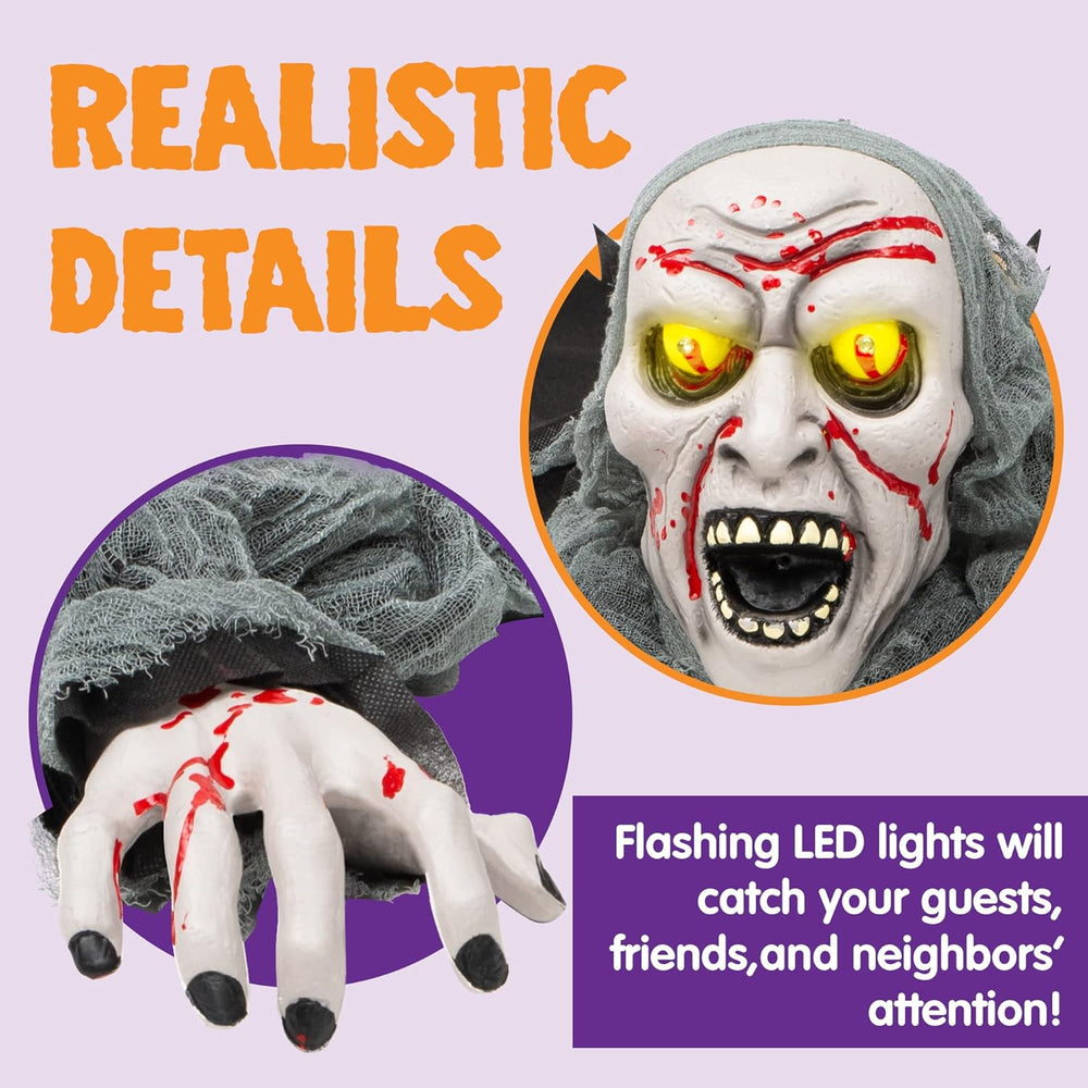 JOYIN Halloween Decorations Outdoor Light-Up Zombie Groundbreaker with bloods...