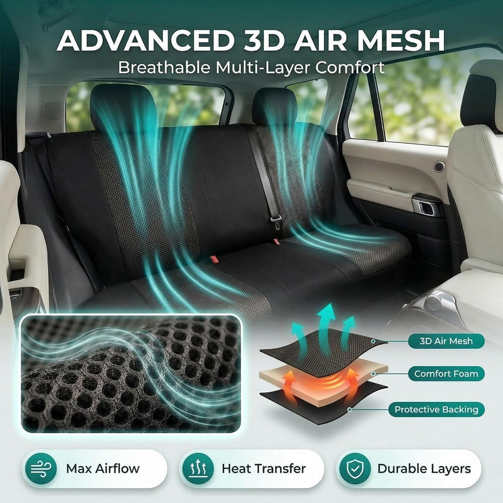FH Group Car Seat Covers Classic Cloth Seat Covers Full Set with Gift – Unive...